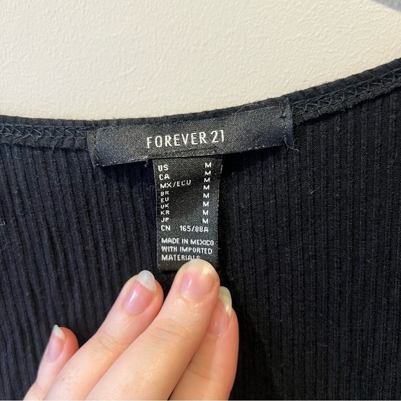 Forever 21 Black Button Front Skater Dress - Picture 3 of 3